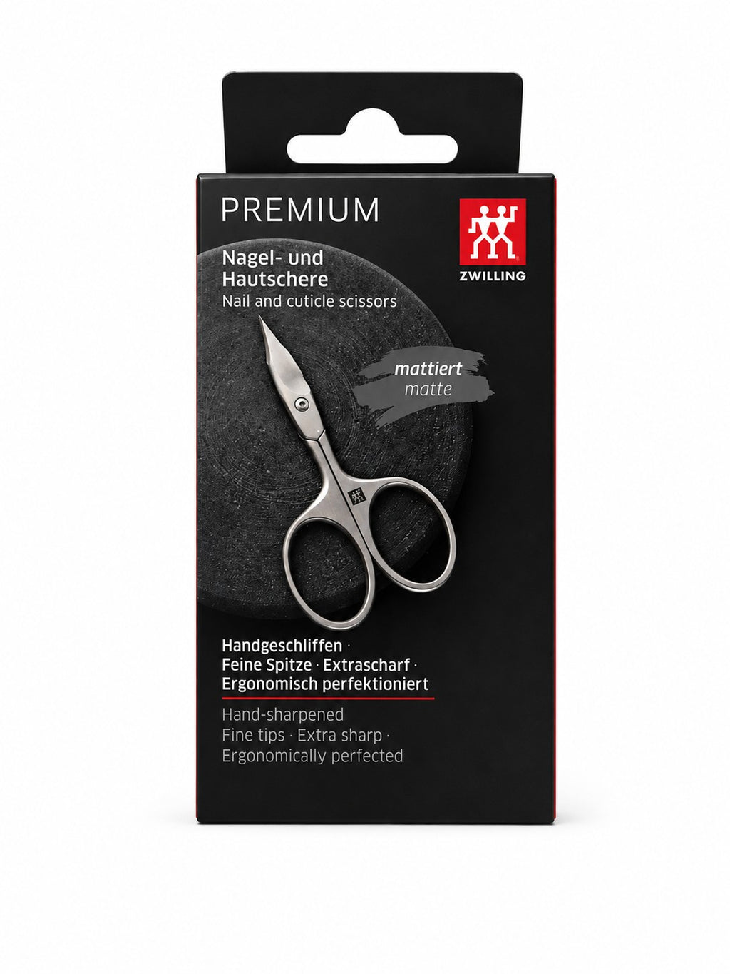 Zwilling Premium Nagel- und Hautschere mattiert 90 mm – Schere mit Aufbewahrungssäckchen