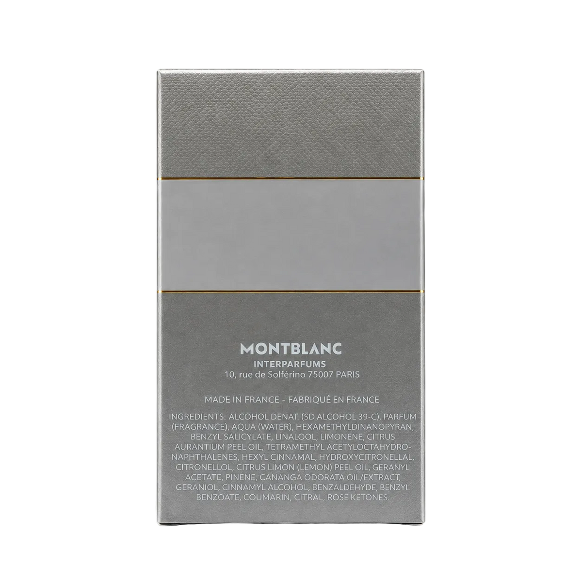 Montblanc Signature Eau de Parfum 30 ml, Verpackungsrückseite mit Inhaltsstoffen