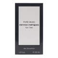 Verpackung Narciso Rodriguez for her PURE MUSC Eau de Parfum 50 ml, Vorderseite mit Schriftzug und Flüssigkeitsangabe